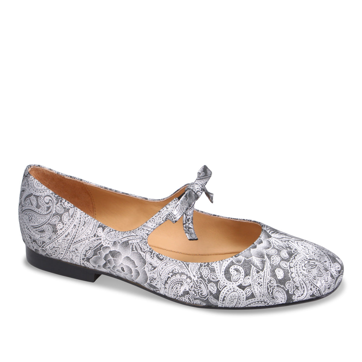 BLACK SILVER PRINT LEATHER