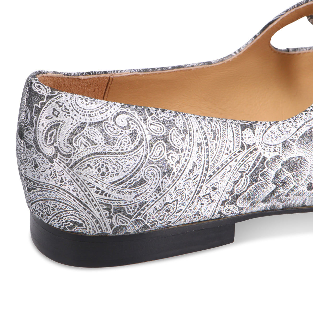 BLACK SILVER PRINT LEATHER | Detail