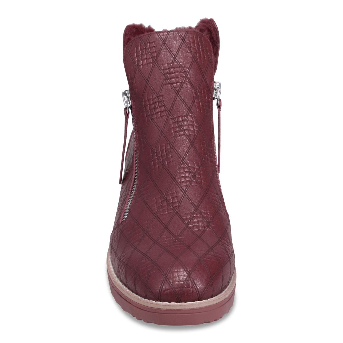 BURGUNDY CHECK EMBOSSED | Front