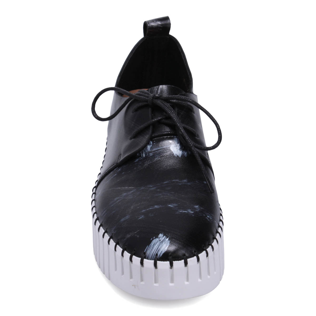 BLACK/WHITE LEATHER | Front