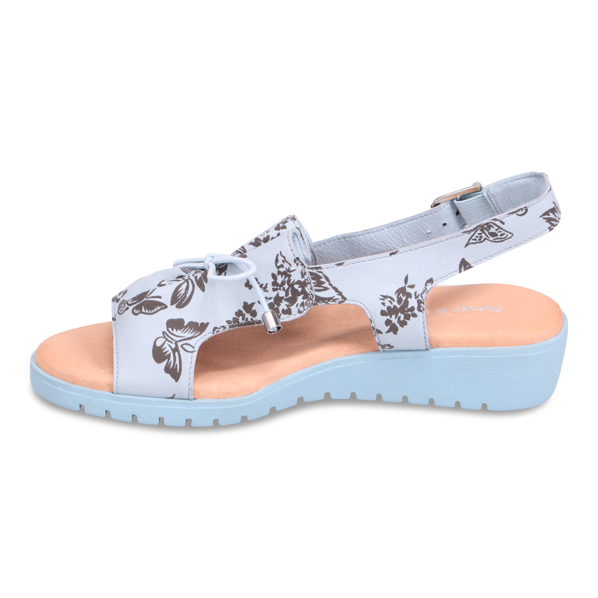 PALE BLUE CHOC FLORAL | Left