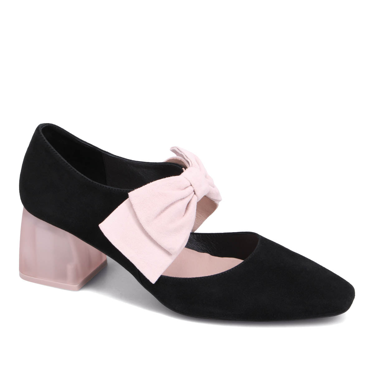 Avery J Crew Bow Heels Red Pout Women Black Checked Block Heels