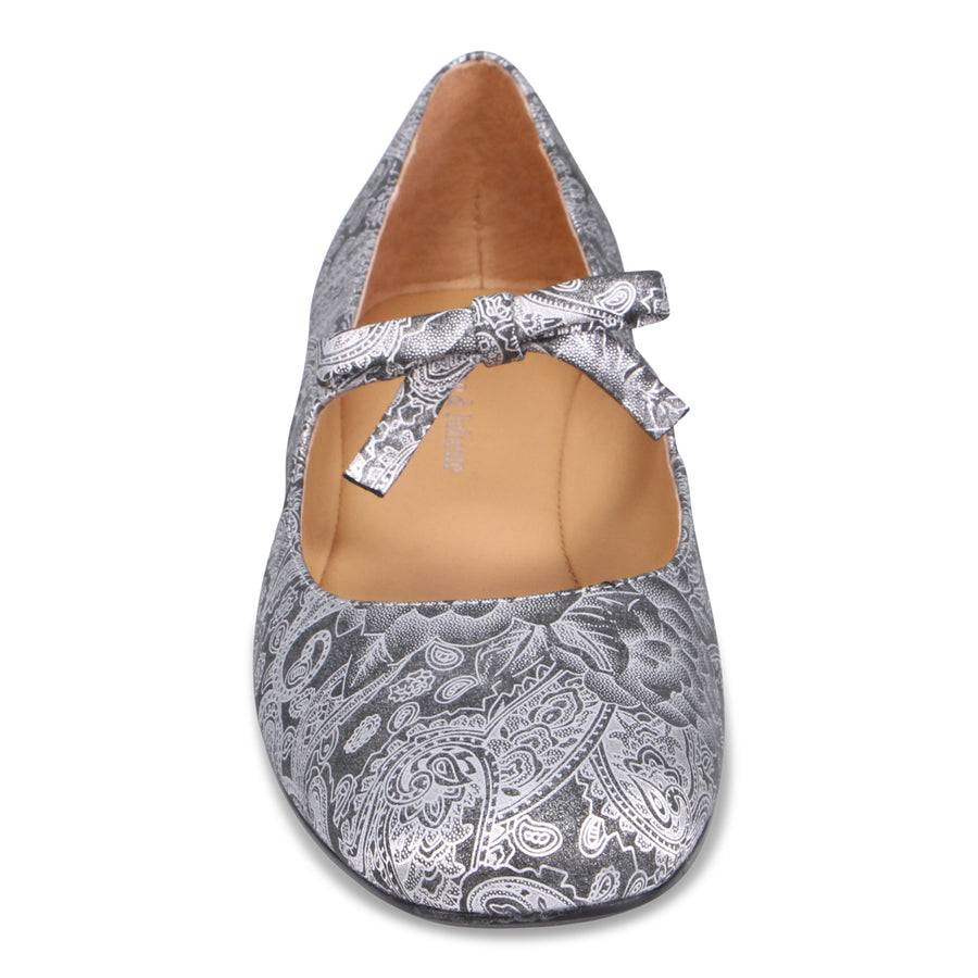 BLACK SILVER PRINT LEATHER | Front