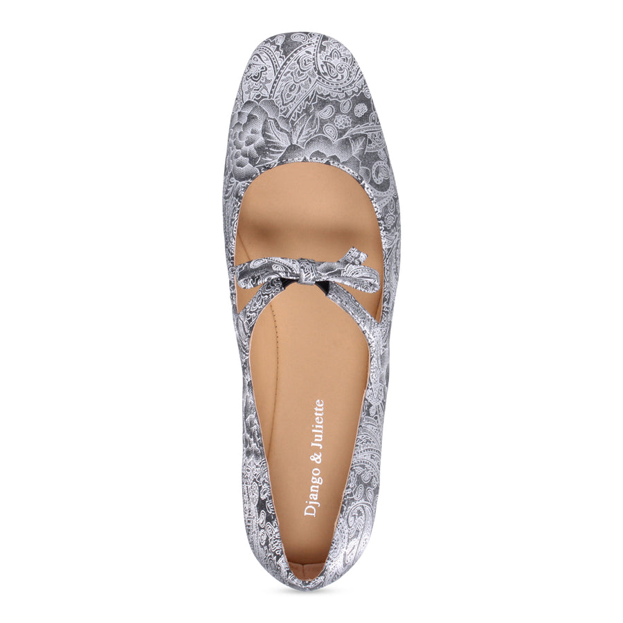 BLACK SILVER PRINT LEATHER | Top