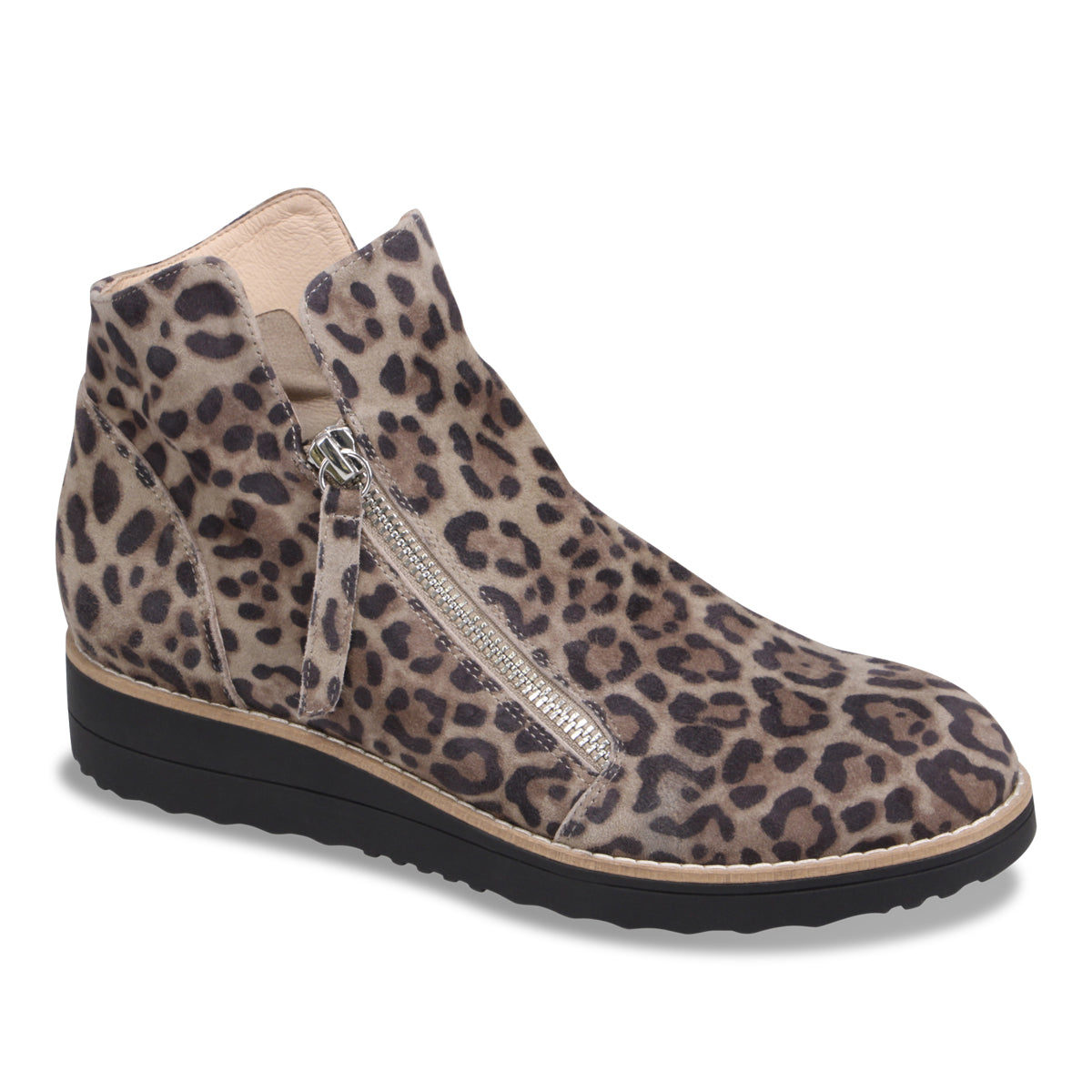 TAUPE LEOPARD SUEDE