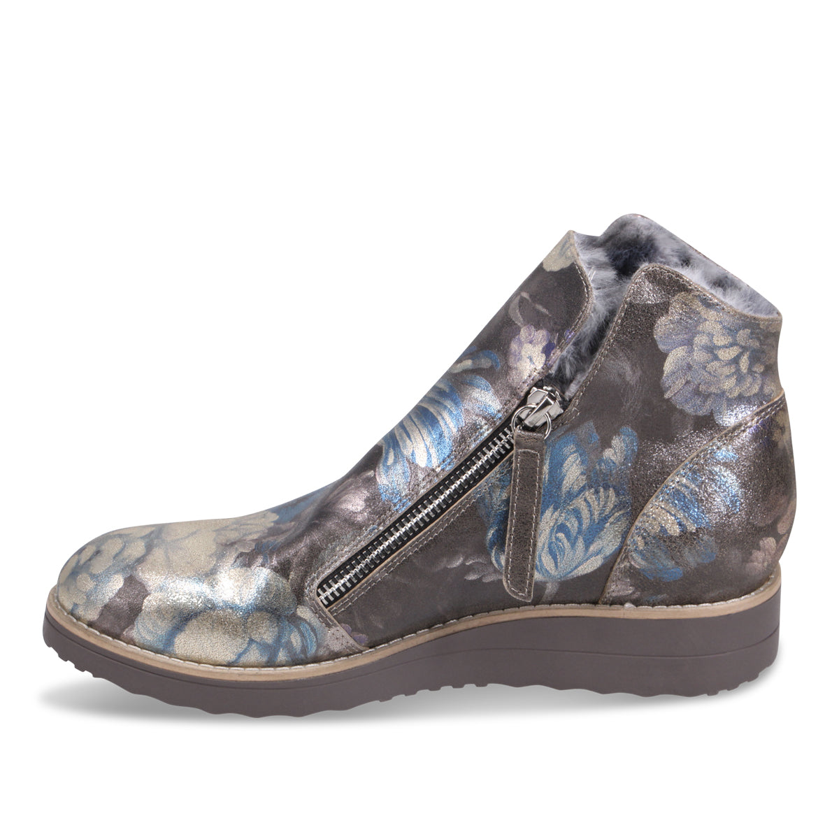 BLUE METAL FLORAL | Left