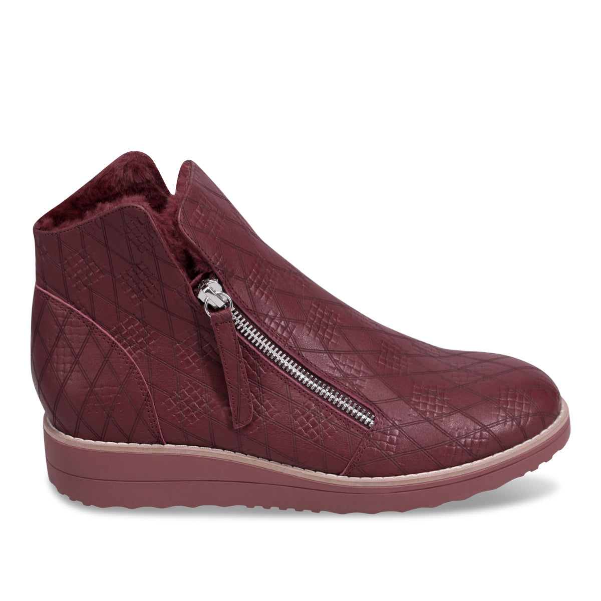 BURGUNDY CHECK EMBOSSED | Right