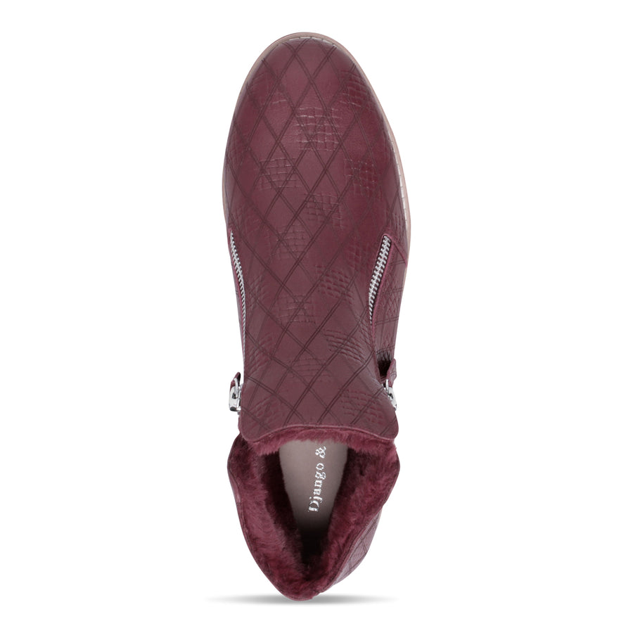 BURGUNDY CHECK EMBOSSED | Top