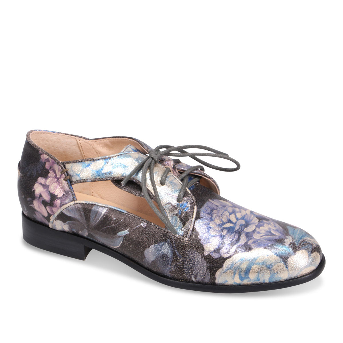 BLUE VINTAGE FLORAL LEATHER