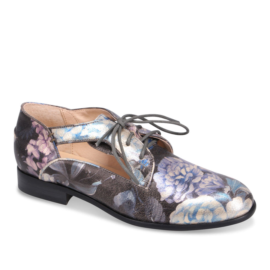 BLUE VINTAGE FLORAL LEATHER